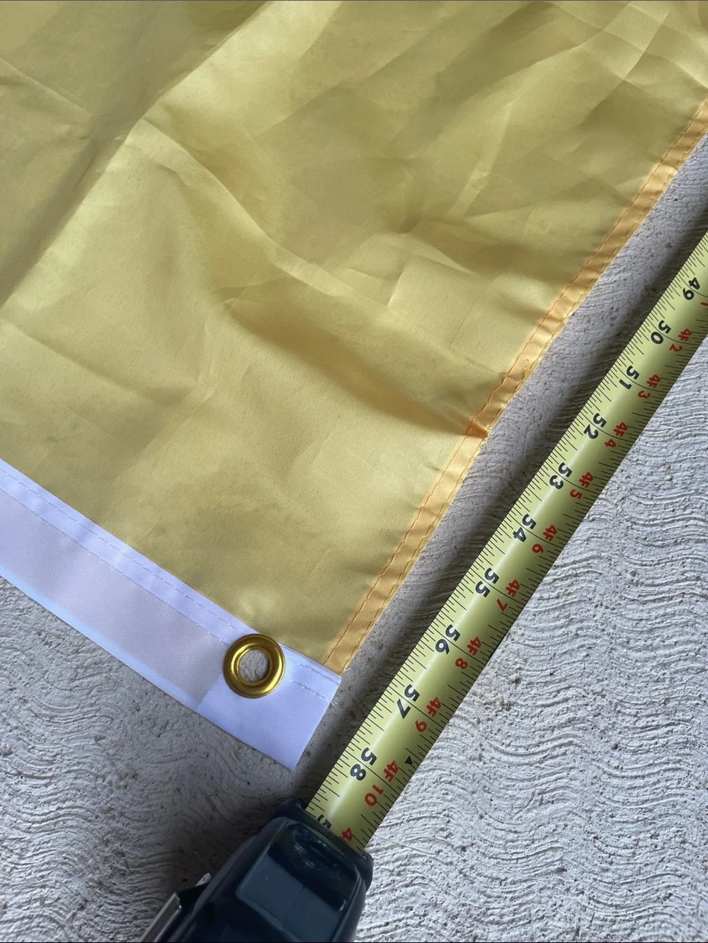 Play Like a Champion Today Yellow Banner with Blue Lettering and Grommet